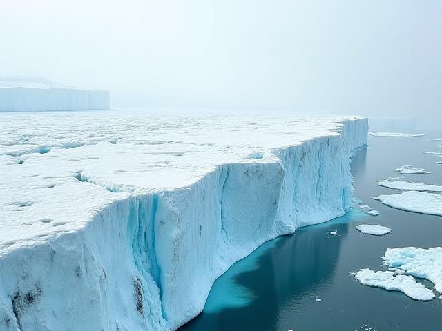グリーンランドの巨大な氷床が溶ける様子